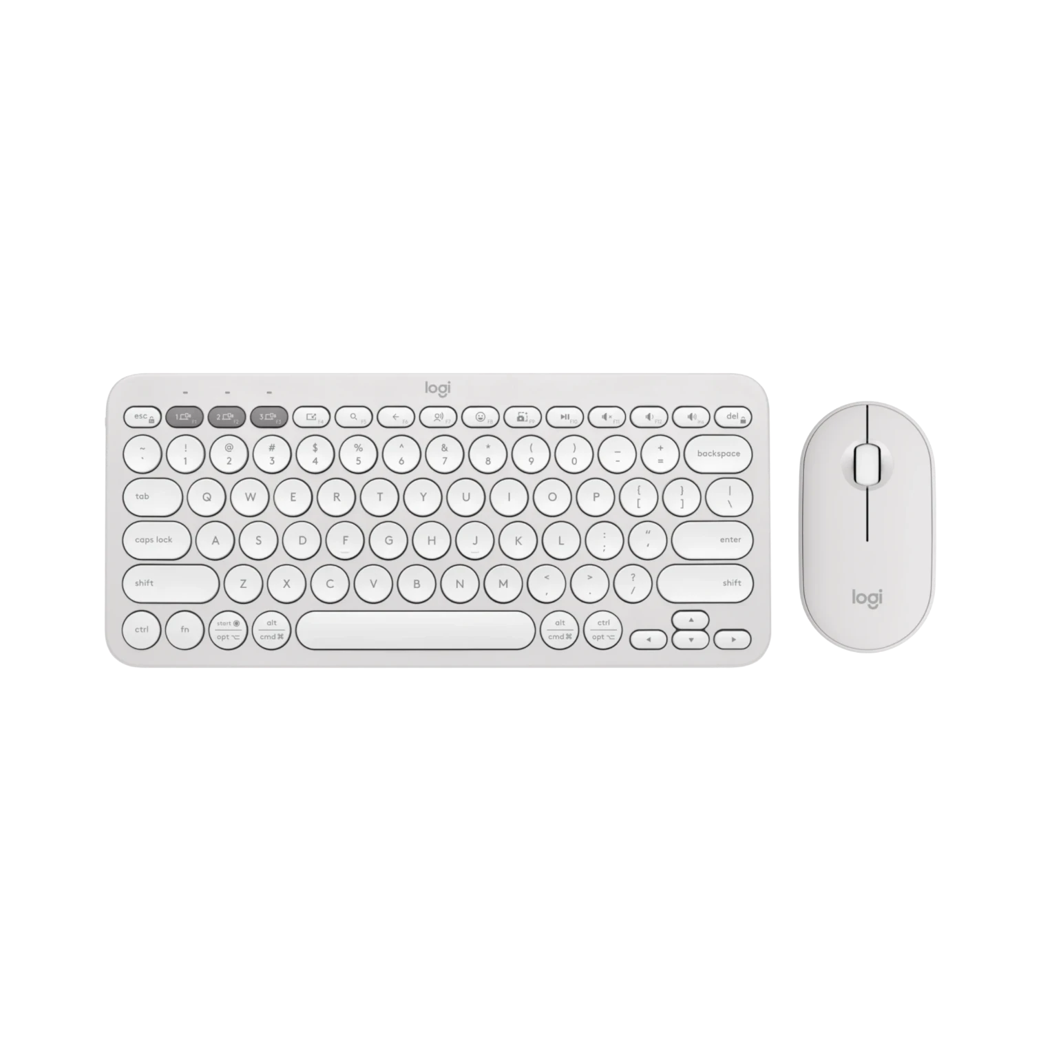 Logitech Pebble 2 Wireless Keyboard and Mouse Combo (Tonal White)