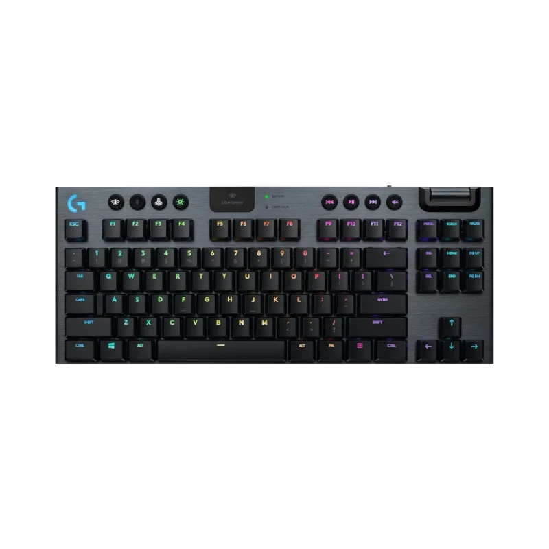 Logitech G G915 TKL LIGHTSPEED Wireless RGB Mechanical Gaming Keyboard (Carbon, GL Clicky)