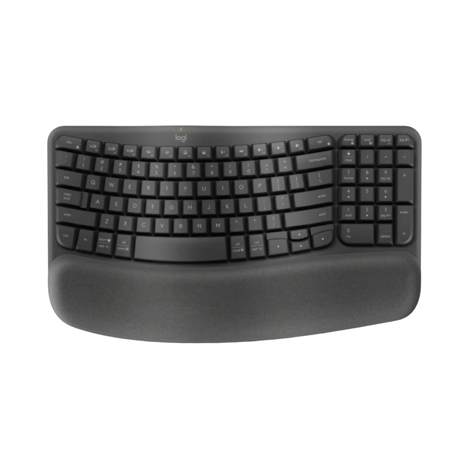 Logitech Wave Keys Wireless Ergonomic Keyboard (Graphite)