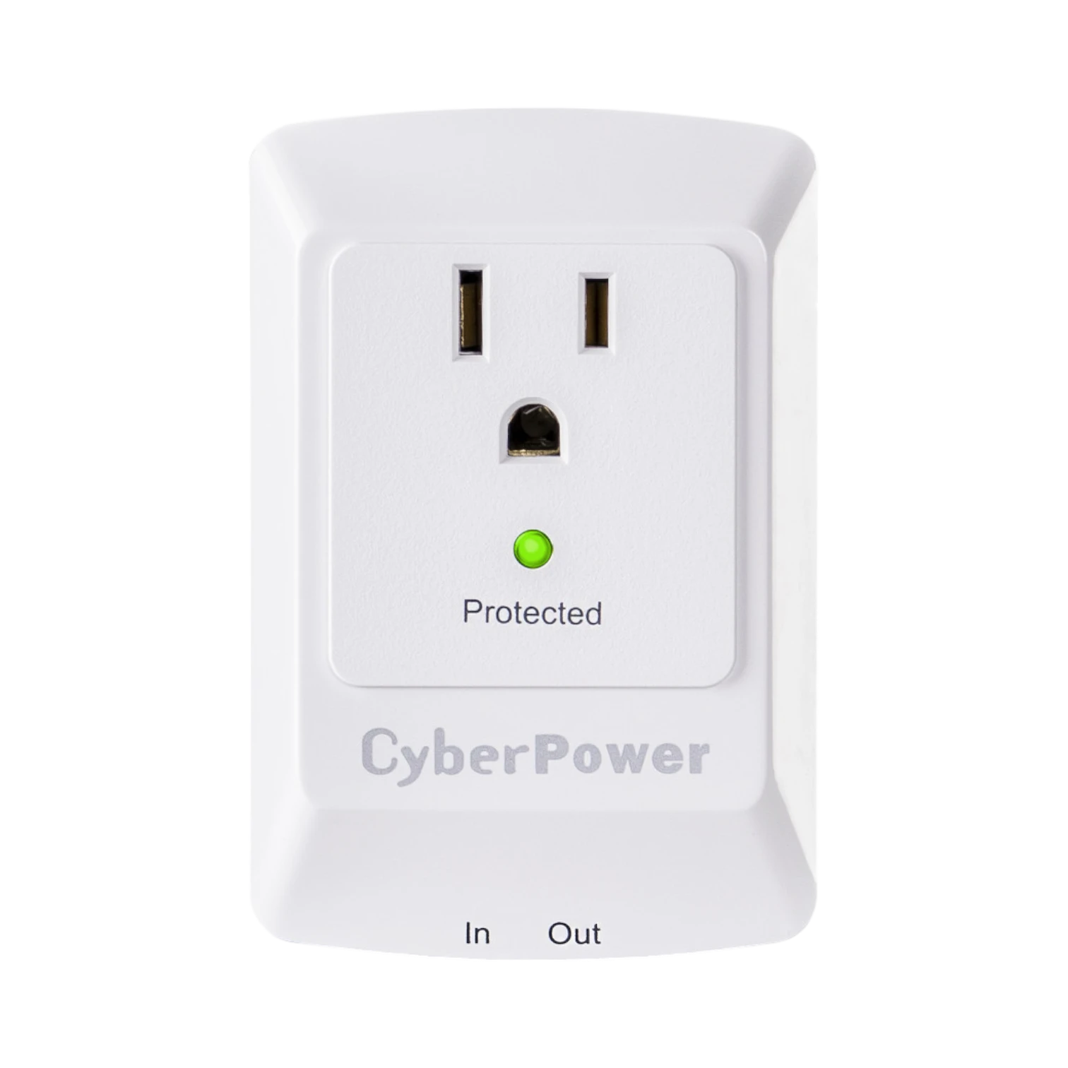 CyberPower CSP100TW Single Outlet Wall-Tap Surge Protector with Fax & Data Protection