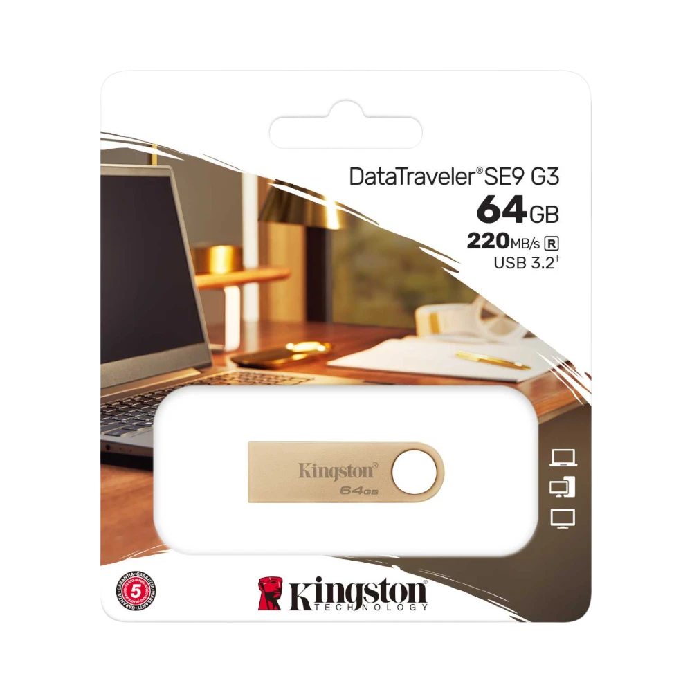 Kingston DataTraveler SE9 G3 64GB USB 3.2 Gen 1 Type A Flash Drive — Being Shipped