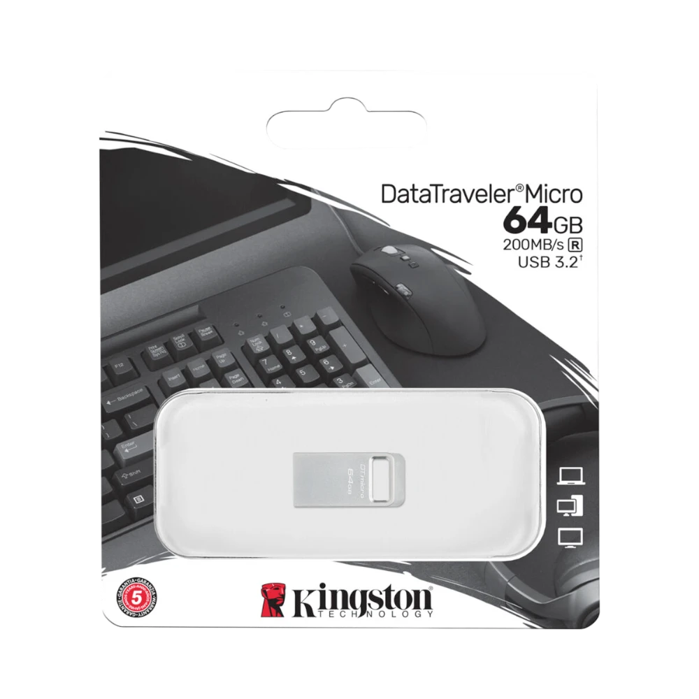 Kingston DataTraveler 64GB 200MB/s Micro USB Flash Drive (Silver) — Being Shipped