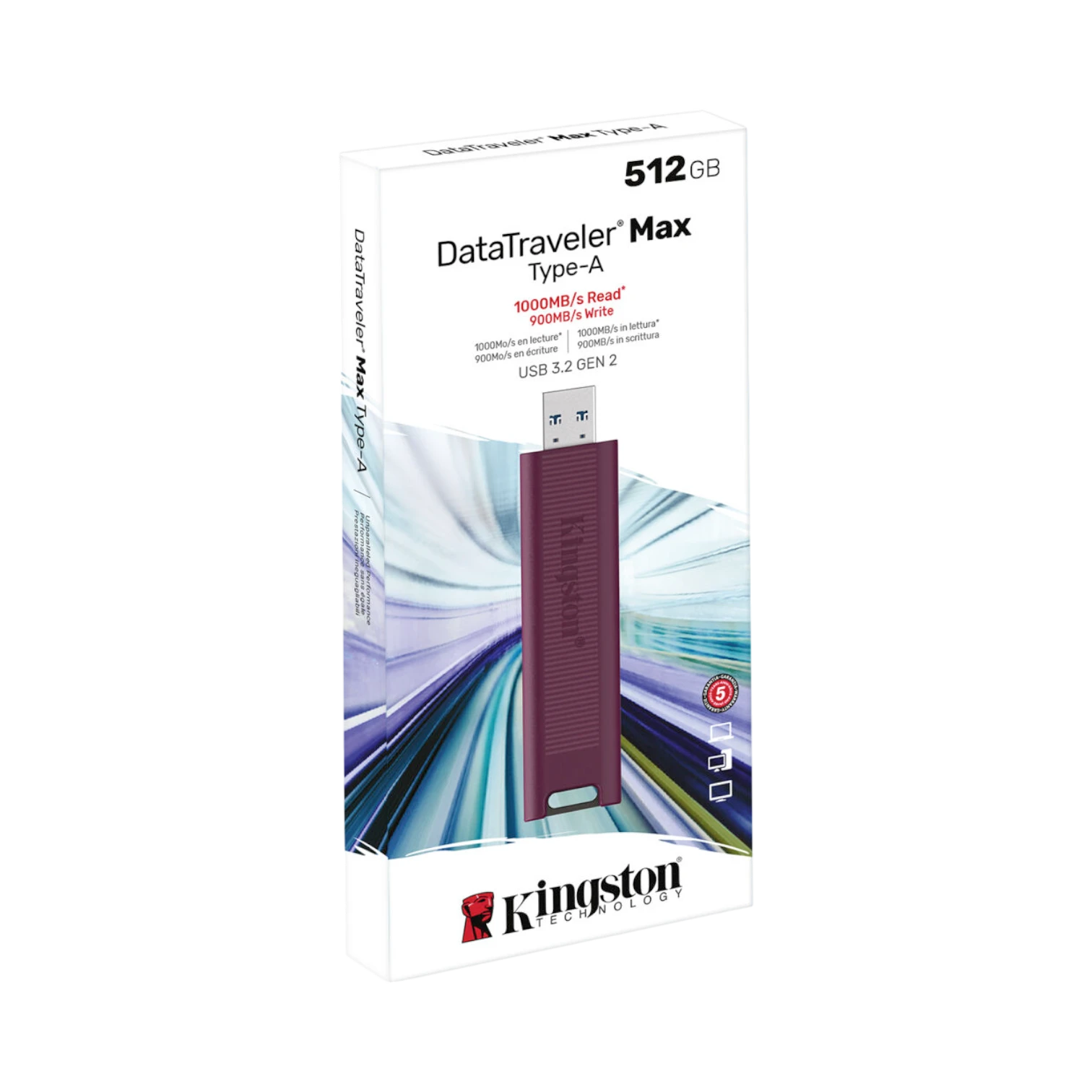 Kingston DataTraveler Max 512GB USB Type-A Flash Drive (Red) — Being Shipped