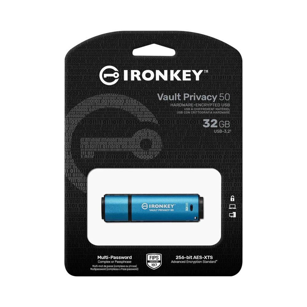 Kingston Ironkey Vault Privacy 50 32GB USB Type-A Flash Drive — Being Shipped