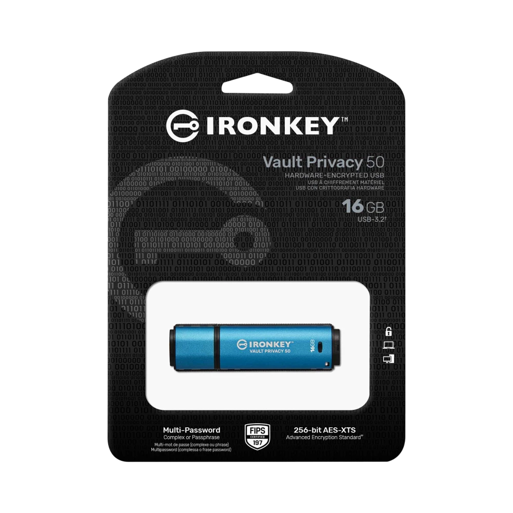 Kingston IronKey Vault Privacy 50 128GB Multi-Password Encrypted USB Flash Drive