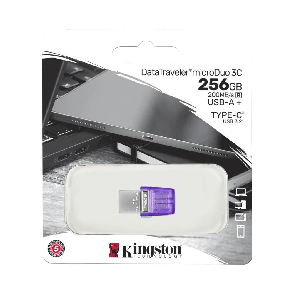 Kingston DataTraveler microDuo 3C 256GB USB-C & USB-A Flash Drive — Being Shipped