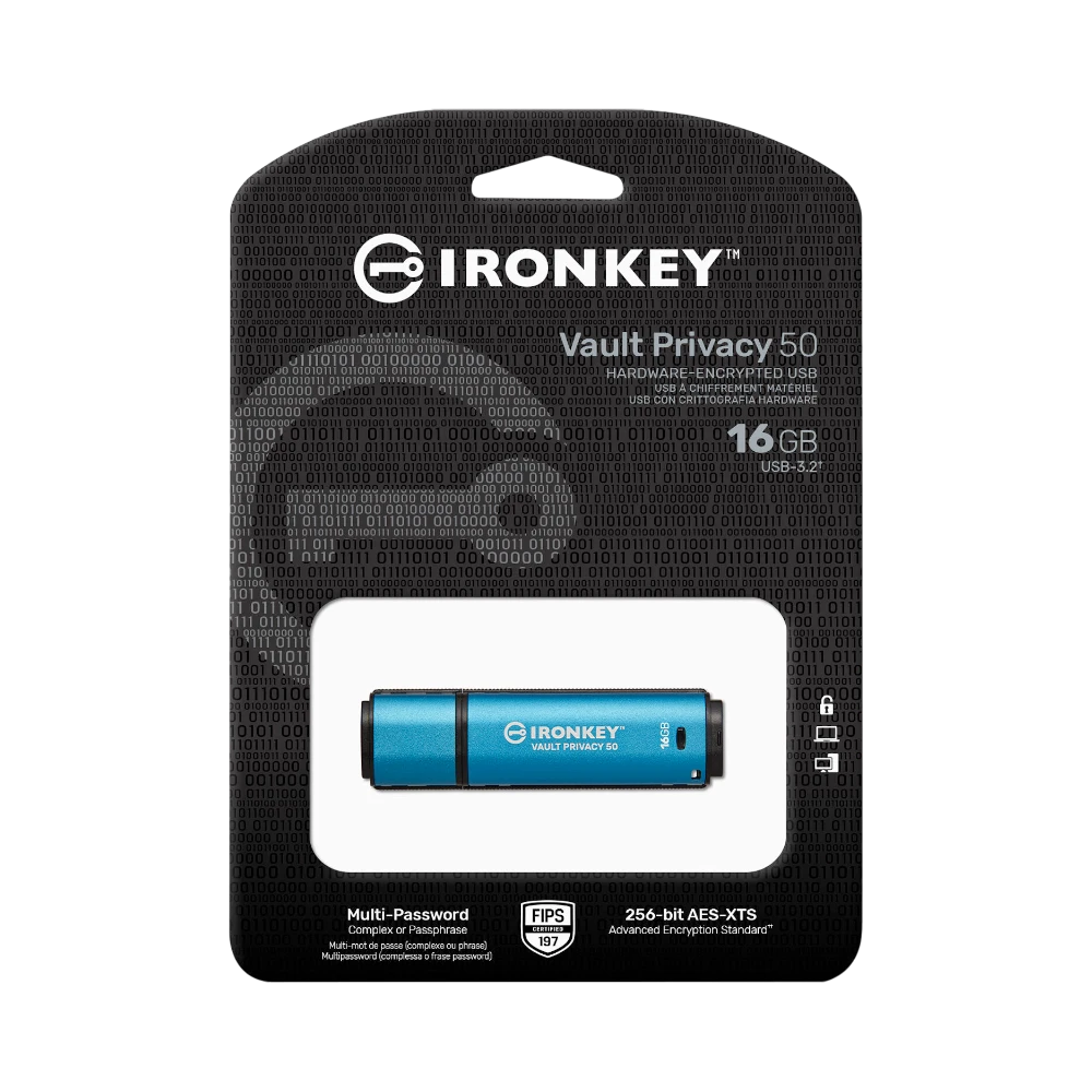 Kingston IronKey Vault Privacy 50 Series 16GB USB-A 3.2 Gen 1 Flash Drive — Being Shipped